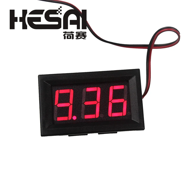 Светодиодный цифровой вольтметр с защитой от обратного соединения мини 2 кабеля