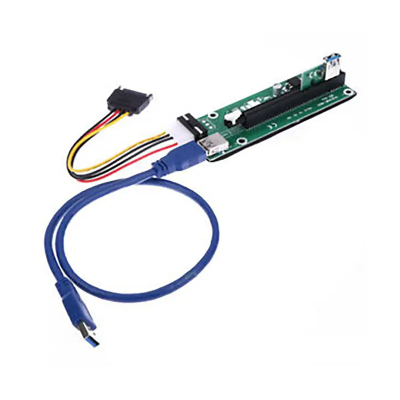 Акция-60 см Pci-E Pci Express Riser Card 1X к 16X Usb 3 0 кабель для передачи данных Sata 6 Pin блок