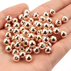 Браслетов, ожерелий, диаметр-шарик с отверстие цвета розового золота Круглые бисер Свободные Spacer Бусины для изготовления ювелирных изделий принадлежности браслет 