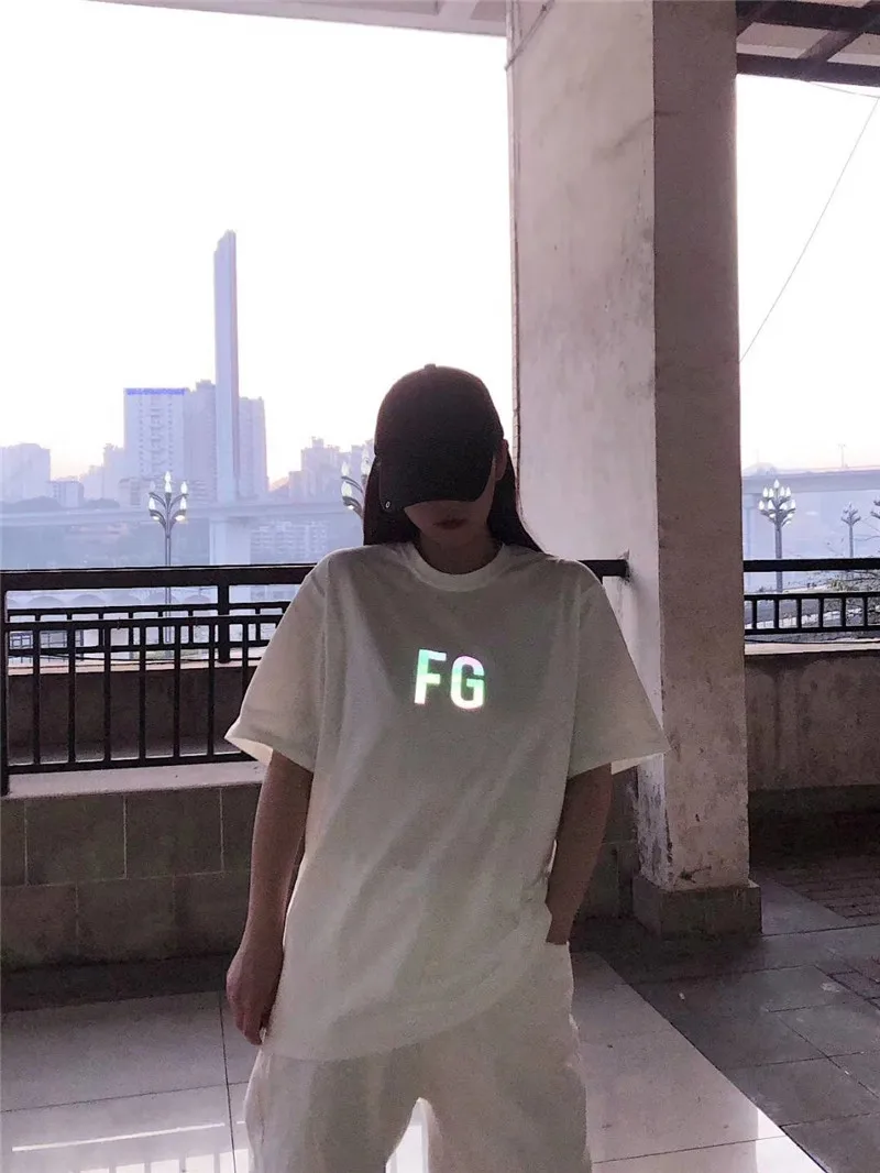 

FG Reflective FOG Essentials T Shirts Men Wome Streetwear Essentials T-shirts Top Tees Solid Color Essentials T-Shirts