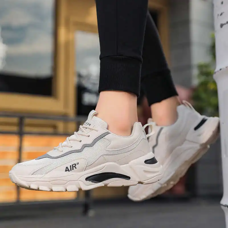 

Мужские уличные высокие туфли, повседневная сетчатая обувь, удобные, черные