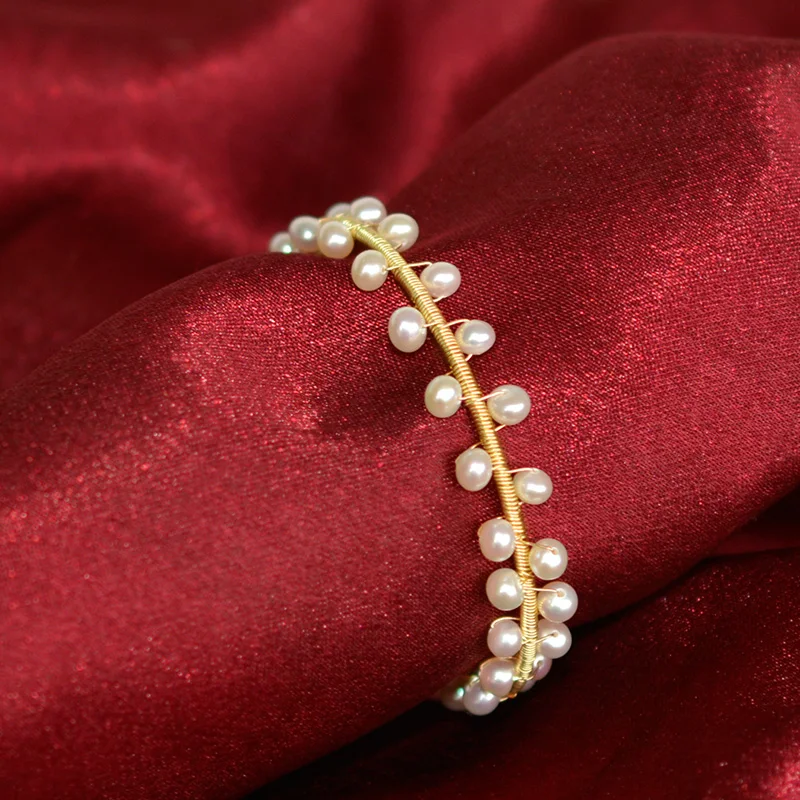 Женский браслет из натурального пресноводного жемчуга | Украшения и аксессуары
