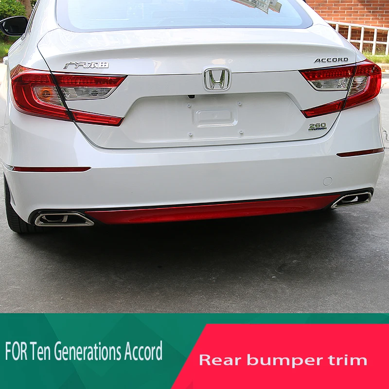 

FOR Accord Rear Bumper Trim Strip 10Th Chrome Rear Trunk Lid Cover Tailgate Boot Back Door Trim Molding Garnish Strip Protecto