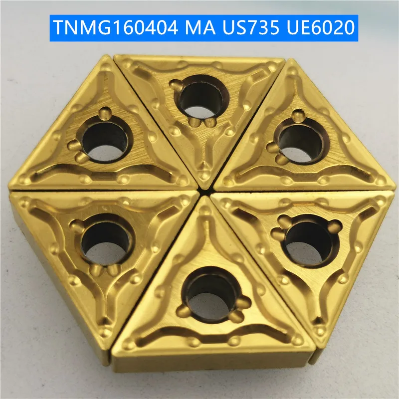 10 шт. TNMG160404 US735 внешние токарные инструменты TNMG 160404