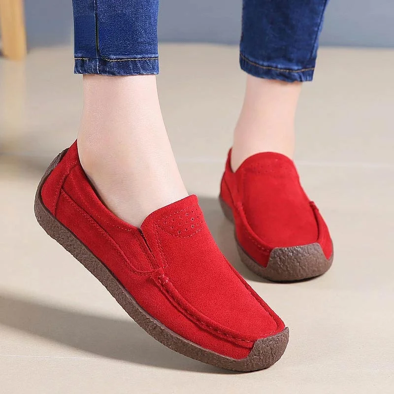 Casual Sneakers Women Shoes 2022  New Genuine Leather Comfortable Slip-on Flats Female Shoe Woman Sneaker Women Shoes