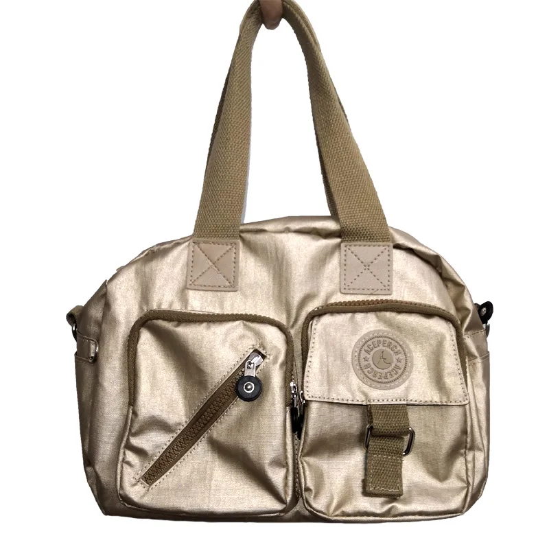 Golden Повседневная сумка через плечо для женщин сумки дизайнерские Bolsa Feminina водонепроницаемые нейлоновые сумки-мессенджеры сумки с цветочным дизайном - Цвет: Golden