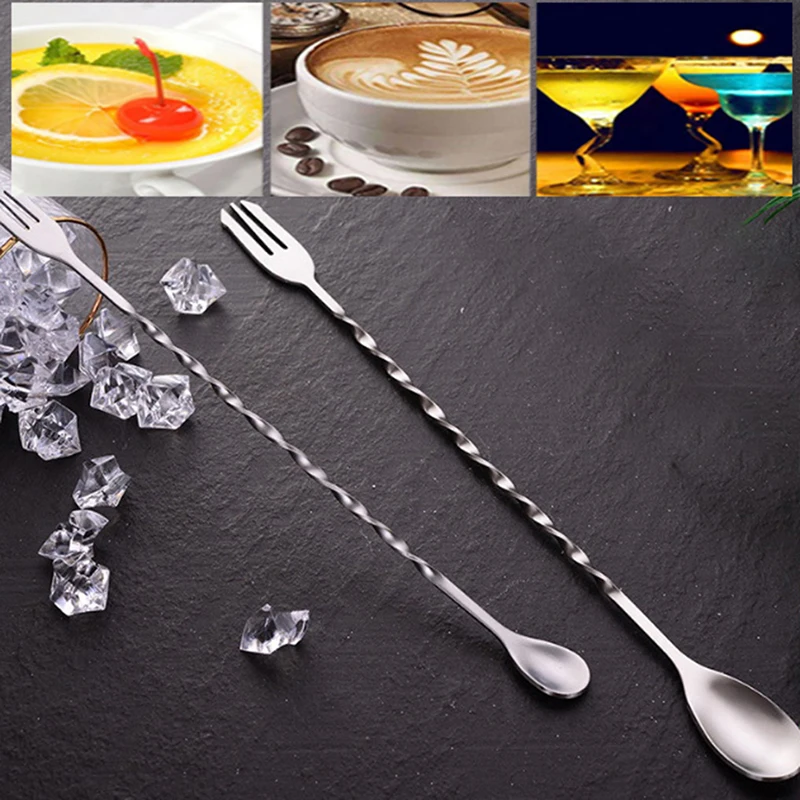 

Ложка для смешивания коктейлей, из нержавеющей стали, с длинной ручкой, 2 шт.