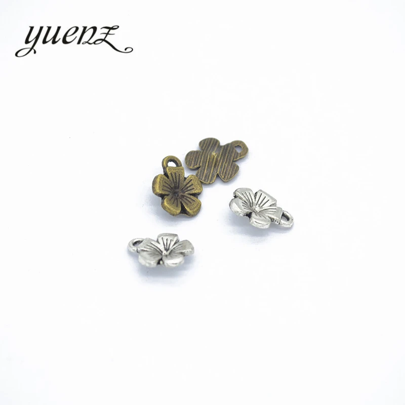 YuenZ 40 шт. подвески из сплава античные серебристые цветные в виде цветов ювелирные