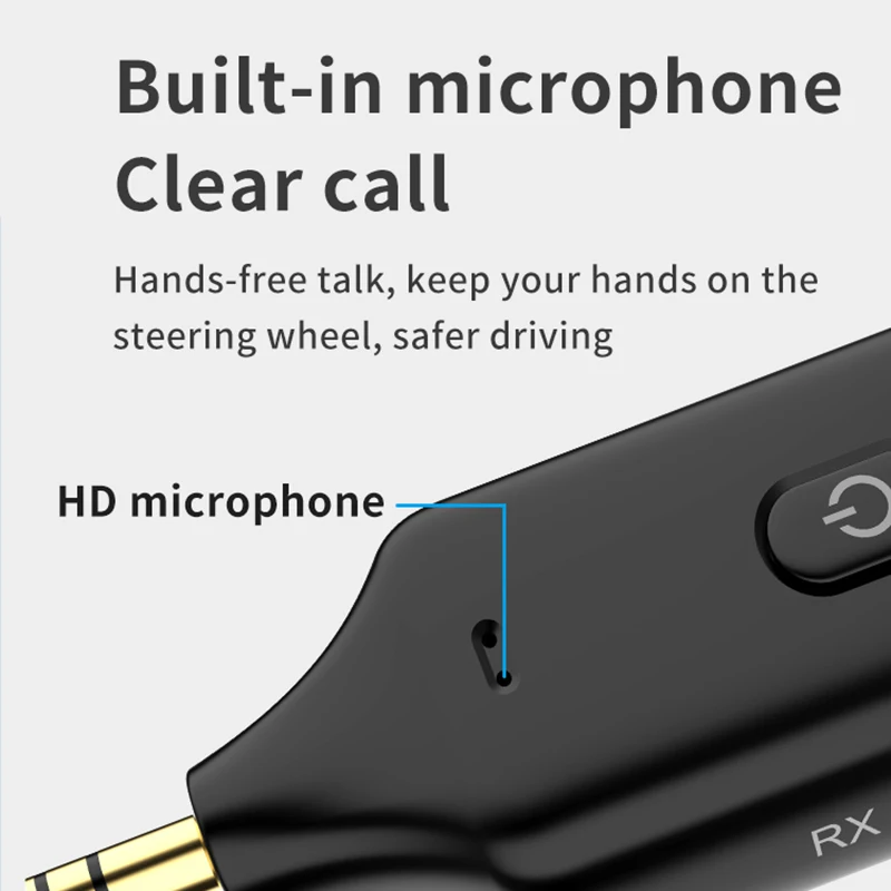 Приемник-передатчик VAORLO Mini Bluetooth 5 1 с HD микрофоном для наушников автомобильный