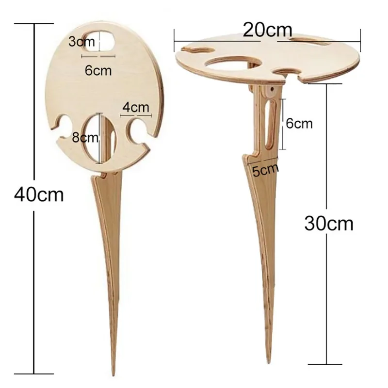 

Outdoor Folding Table With Bottle Holder Portable Wooden Picnic Table For Garden Camping Picnic Beach