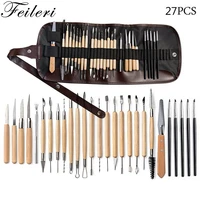 27pcs clay tools sculpting kit sculpt smoothing wax carving pottery ceramic polymer shapers modeling carved ceramic diy tools