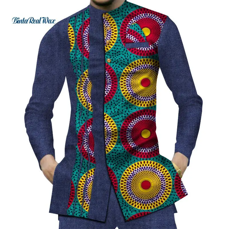 Повседневная одежда из 100% хлопка для мужчин африканская Дашики Лоскутная