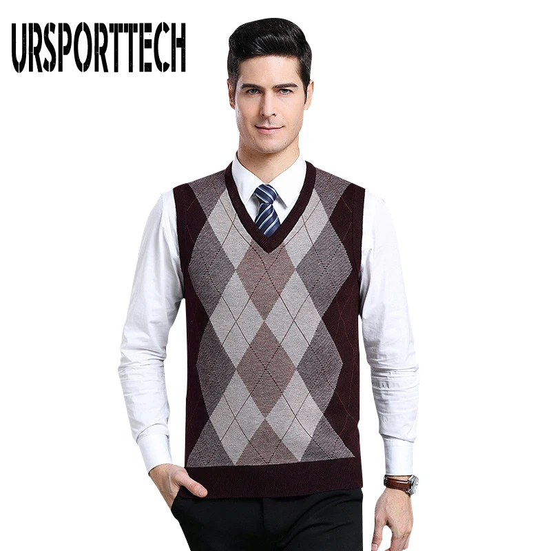 URSPORTTECH новый модный брендовый свитер Мужской пуловер с v-образным вырезом