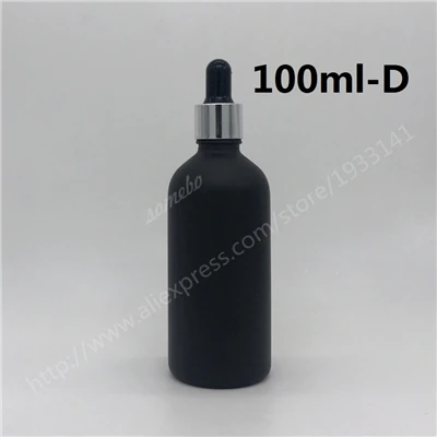 100ML D 50 мл 100 мл матовая черная стеклянная бутылка с капельницей Черная Стеклянная бутылка с эфирным маслом - Цвет: 100ML D