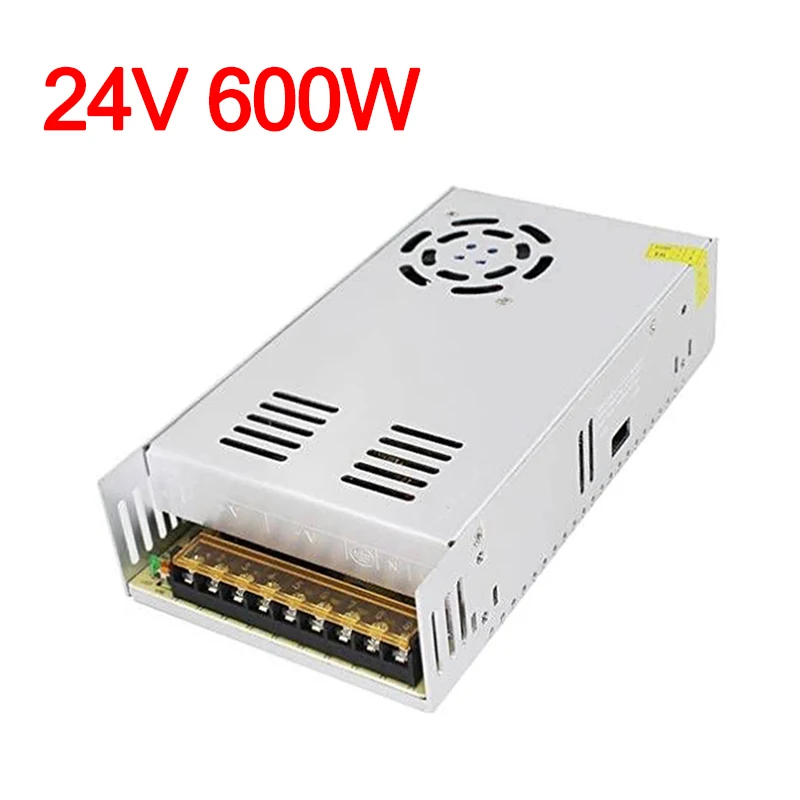24V 25A 600W DC Switching Power Supply AC 110/220V SMPS for CNC Router Foaming Milling Cutting Laser Engraver stepper motor