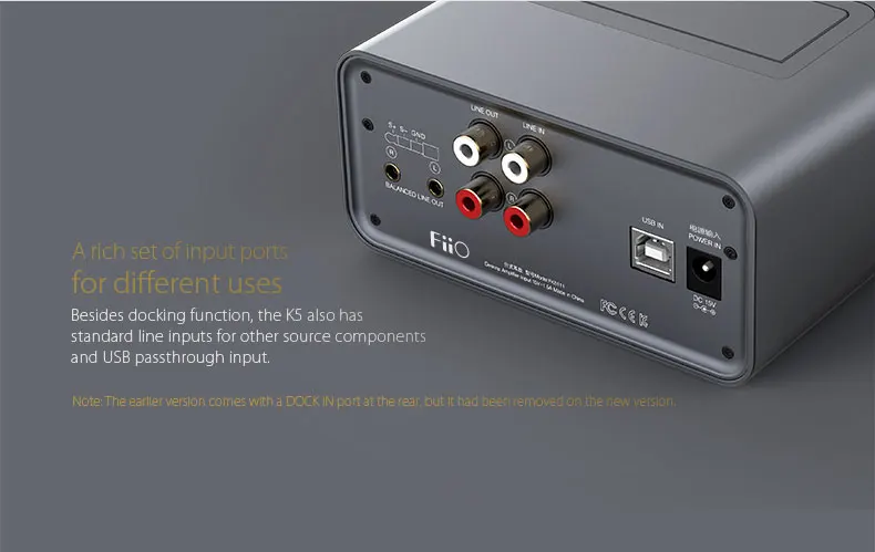 FIIO K5 док-усилитель для наушников для Fiio E17K и X серии музыкальный плеер X1, X3II, X5 II, X7
