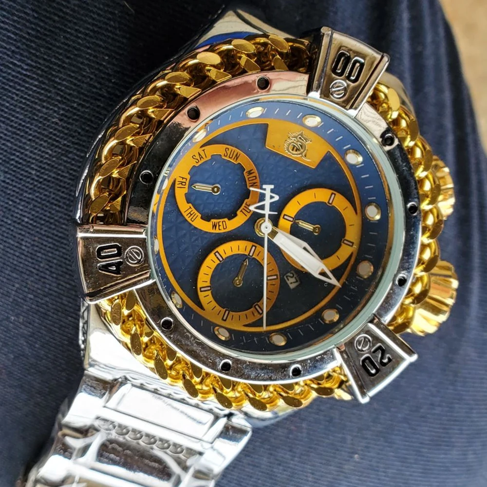 

Невероятные мужские кварцевые часы AAA Invicto с большим циферблатом, водонепроницаемые непобежденные роскошные часы, мужские часы, Прямая пост...