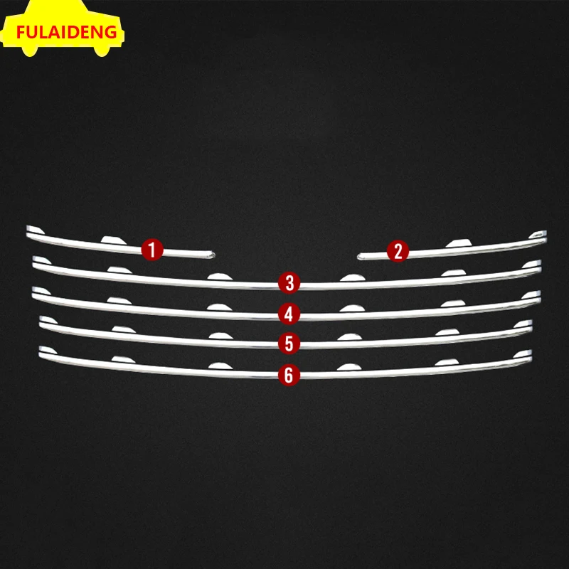 6pcs For Subaru Forester 2019-2021 ABS Chrome Car Front Bumper Mesh Grille Cover Trim Styling Accessories | Автомобили и