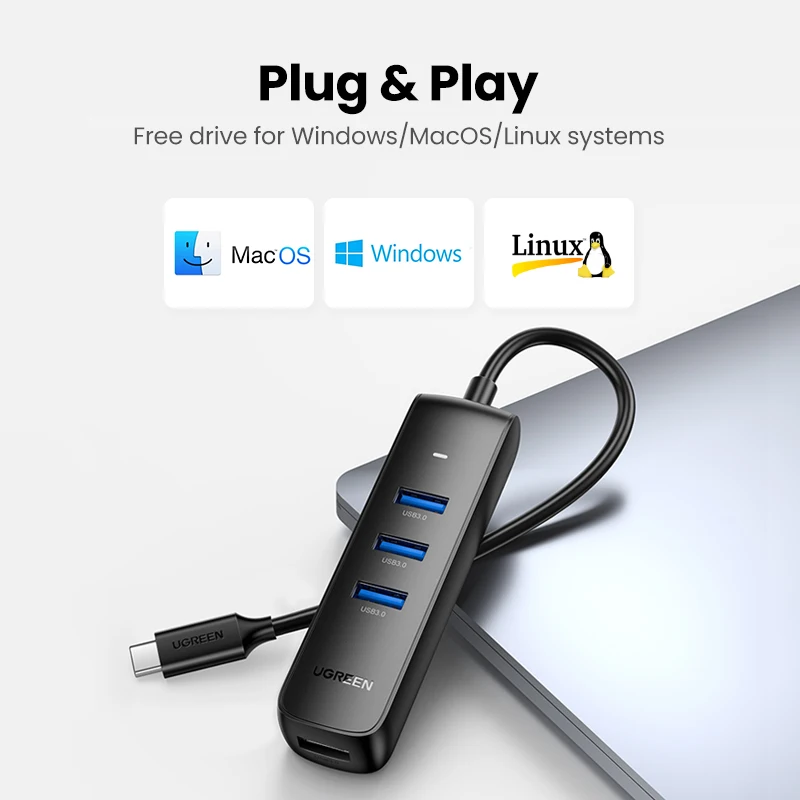 UGREEN usb-хаб 3 0 2 концентратор ультра мини 4 порта USB разветвитель микро адаптер для