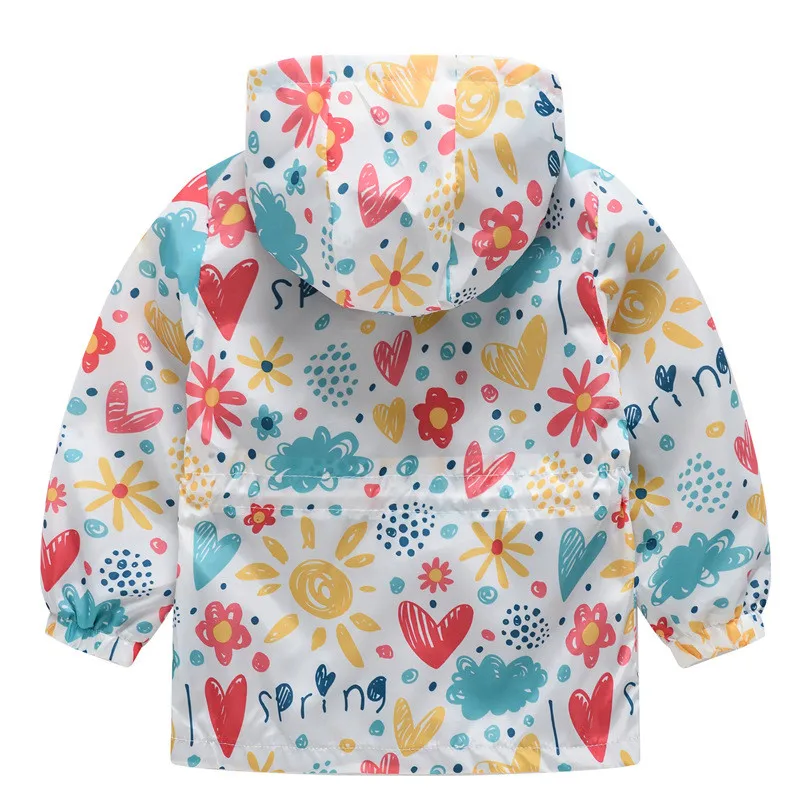 Ветровка с капюшоном для мальчиков и девочек длинная стильная куртка
