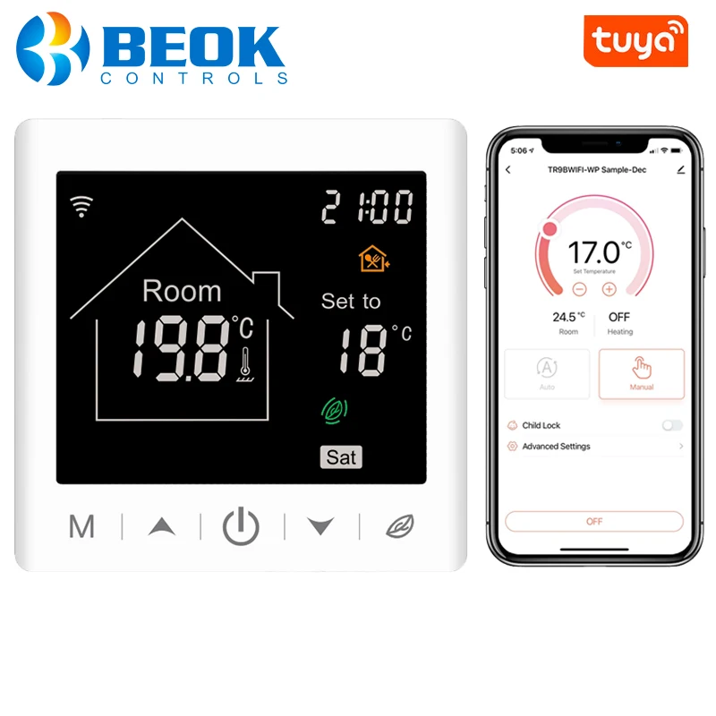 

Beok Smart Gas Boiler Thermostat Wifi Temperature Controller Weekly Programmable For Temperature Regulator Warm Room