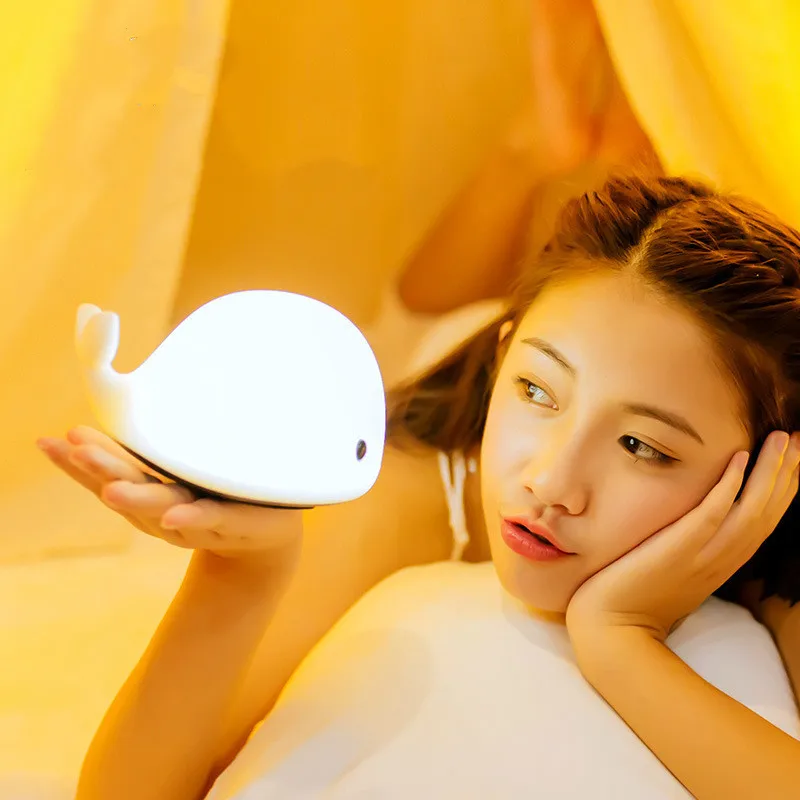 

1pc Baby Room LED Night Lights Whale Cartoon Night Light kids Bedroom Table Sleeping Lamps Children Christmas Lamp Gift ZM914