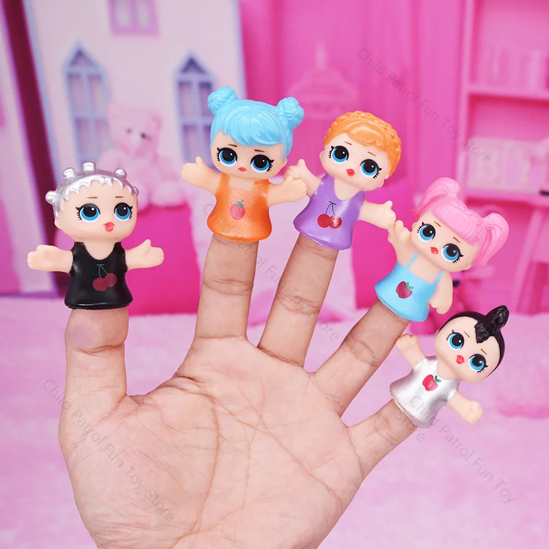 

5pcs Mini LOL Surprise Dolls Hand Puppet Toys Cute Anime Figures Fingertip Puppets Toy for Girls Lol Doll Children Girl Toy Gift
