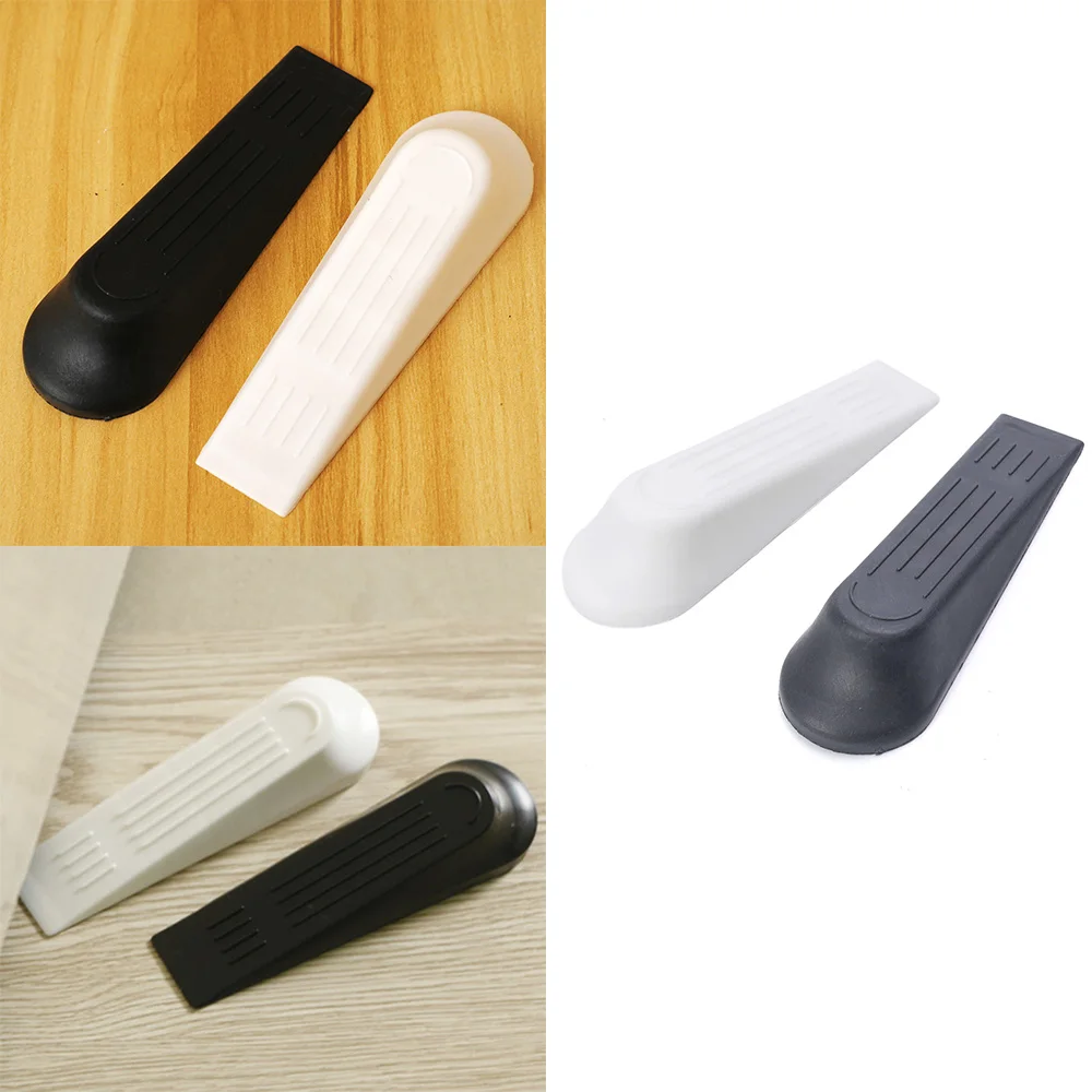 

1/2pcs Door Wedge Shaped Plastic Door Stops Non-Slip Black Door Buffers for Office Home Baby Safe Floor Door Stopper