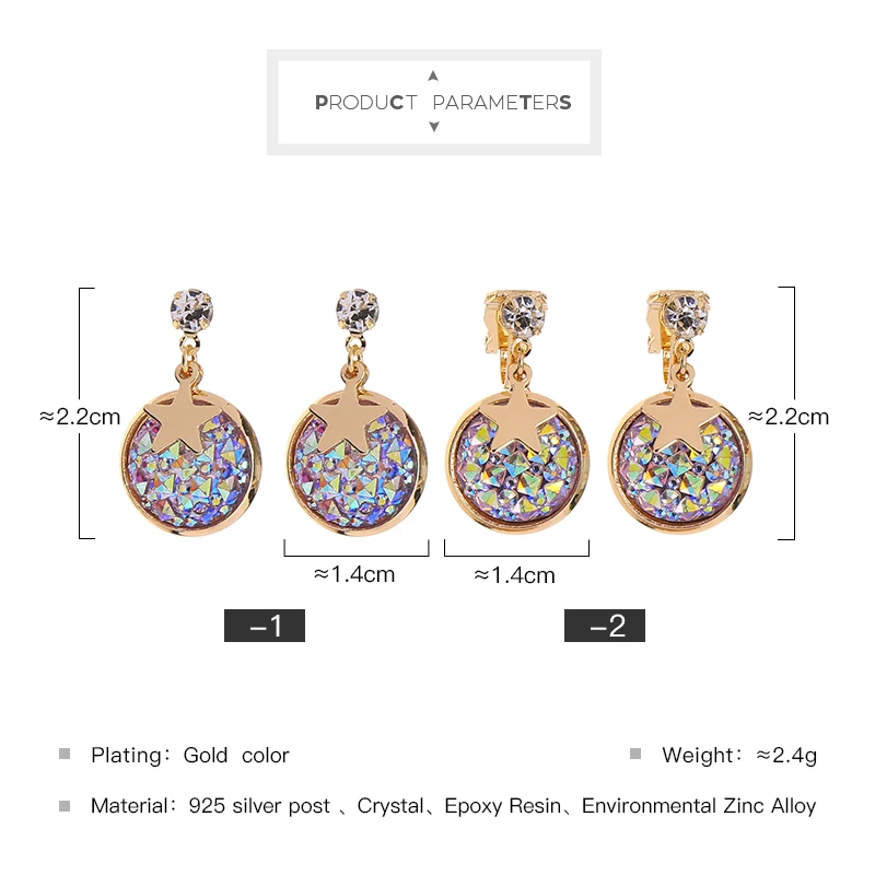 Ethinic New Arrival Drop Earring For Women Korean Cute 2 Style Shine Star Handmade Appointment Date Gift Jewelry | Украшения и