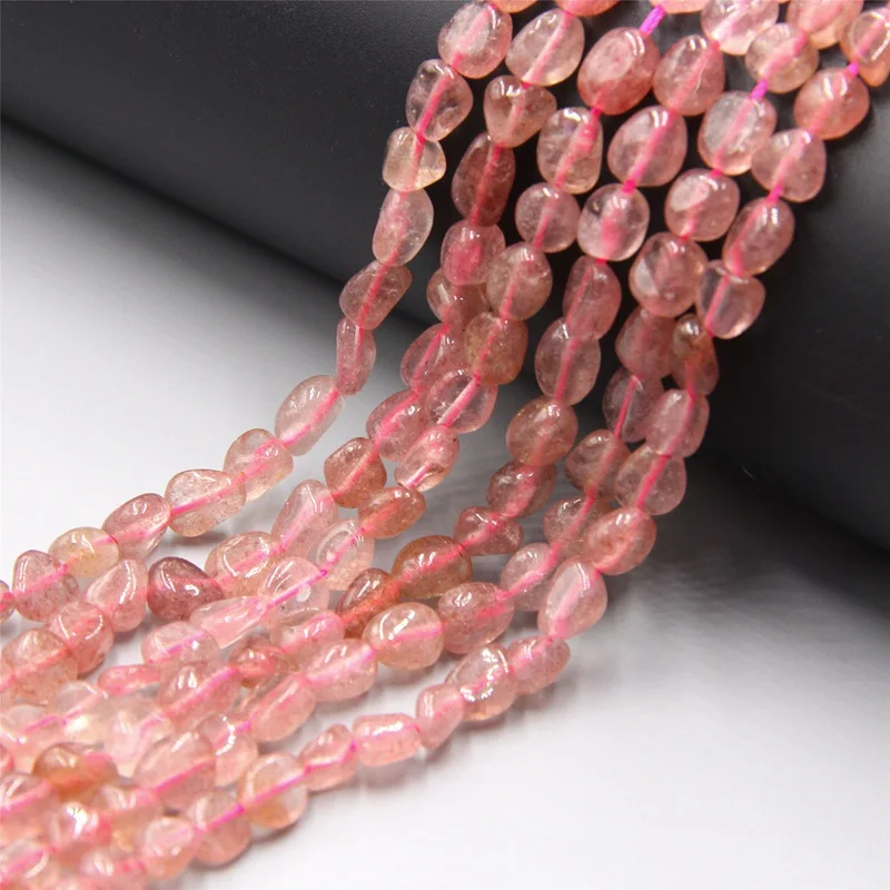 strawberry quartz 31 тип необычный самородный Камень Бисер природный флюорит полированные крошечные плоские фиолетовые овальные кварцевые бусины для создания ювелирных изделий Декор - Цвет: strawberry quartz