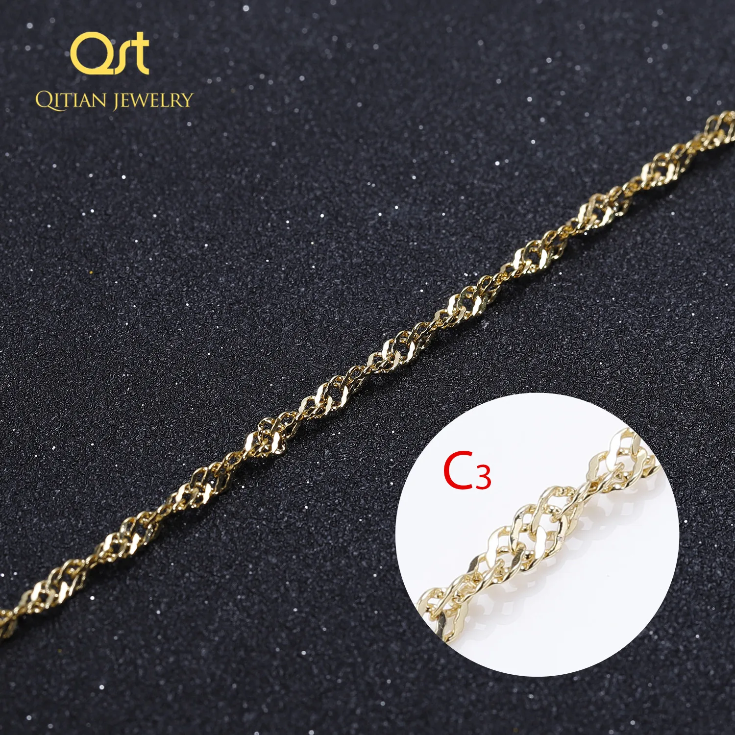 QITIAN, серебряное, золотое, сплошное ожерелье, цепочка, звено, для женщин, мужчин, колье из нержавеющей стали, мужские, Женские аксессуары, мода