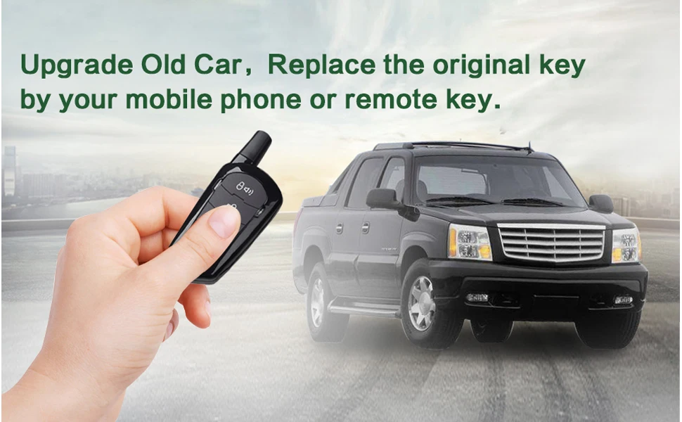 

Android and IOS APP Keyless Entry 12V Car Security System Button Keychain Central Kit Door Lock with 2 Remote Control