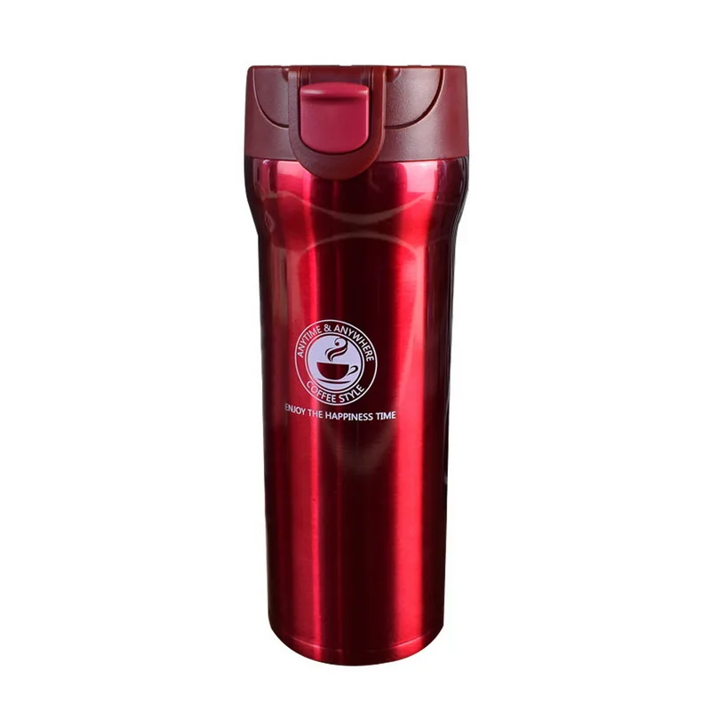 red Urijk 400/500 мл вакуумные термосы для автомобиля кофейные кружки двухслойные из нержавеющей стали Портативный стакан Термос Чашка термическая чашка - Цвет: red
