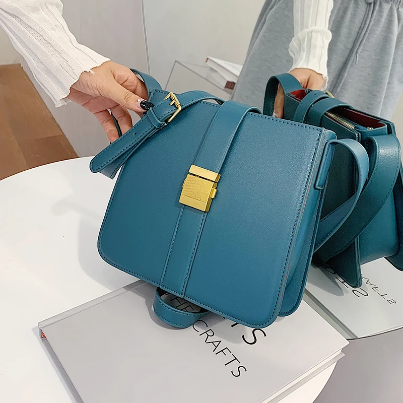

Solid color Square Crossbody bag 2020 Fashion New High quality PU Leather Women's Designer Handbag Travel Shoulder Messenger Bag