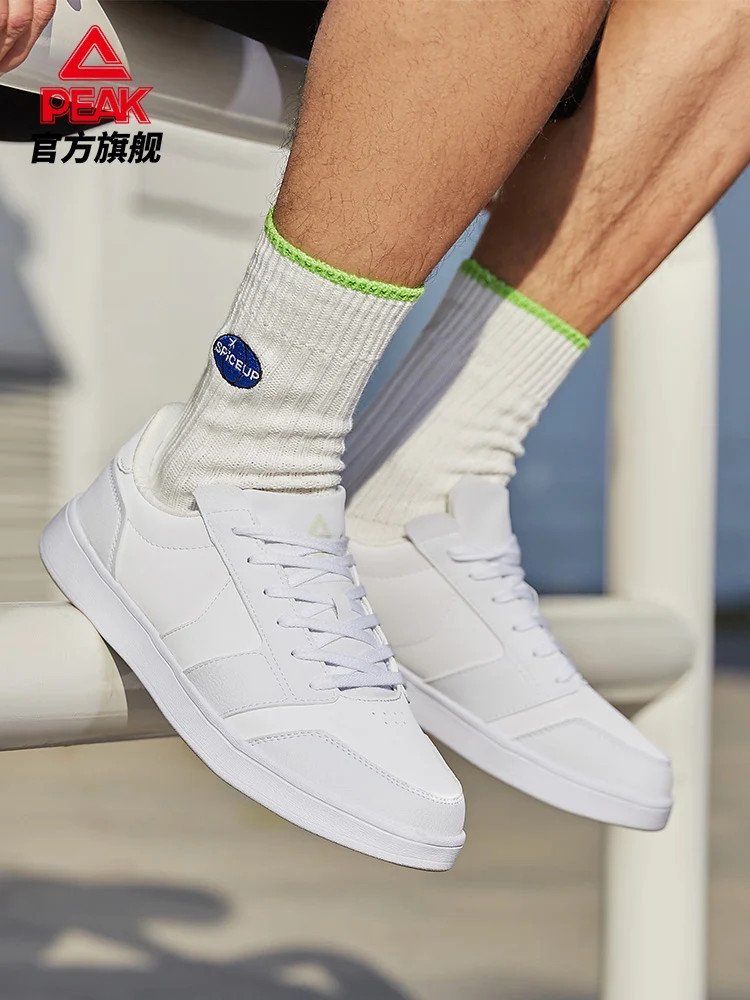 Peak board shoes men's shoes 2021 autumn new casual leather face light white shoes women's shoes