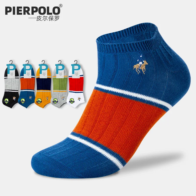 Новый бренд Pier Polo деловые мужские носки хлопковые по щиколотку дышащие