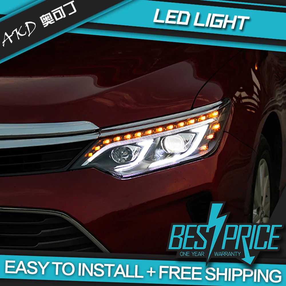 AKD тюнинг Автомобильная фара для Toyota Camry 2015-2017 светодиодные фары DRL ходовые огни