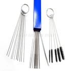 Набор инструментов для чистки автомобиля и мотоцикла, комплект щеток с иглами для жиклеры карбюратора карбоната, форсунки, распылитель, Аэрограф, инструменты для очистки