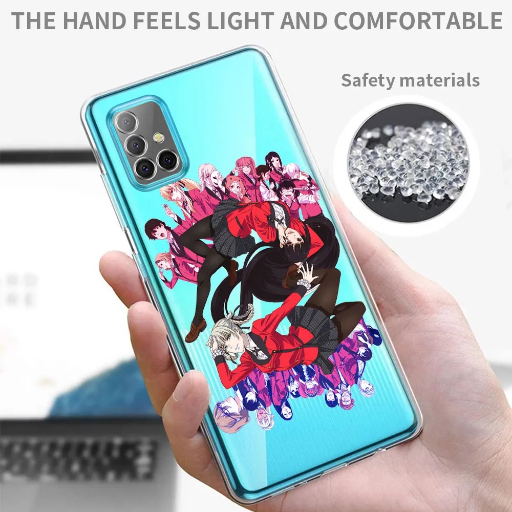 kakegurui yumeko jabami anime phone case for samsung galaxy a51 a71 a21s a12 a11 a31 a41 a52 a32 5g a72 a01 clear silicone cover free global shipping