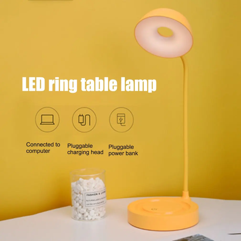 

Светодиодная лампа для защиты глаз, перезаряжаемый светильник для чтения, прикроватный светильник для общежития, обучающая Настольная лам...