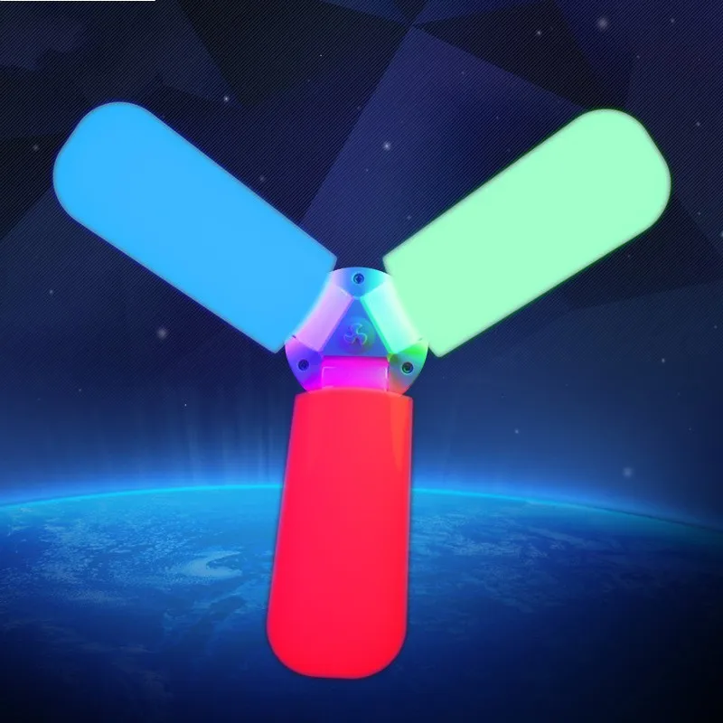 Светодиодная лампа с тремя листами 45 Вт складная супер яркая RGB Красная Зеленая E27