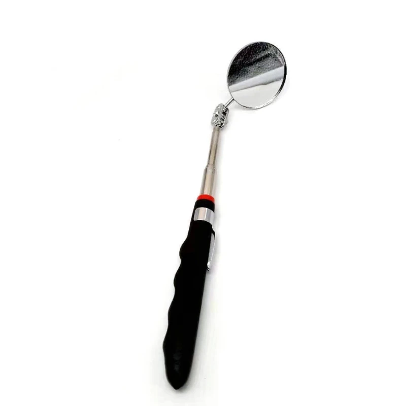 

Stainless Steel Round Telescoping Mirror Round Adjustable Glass Mirror for Hard-to-reach Area Detection D7YA