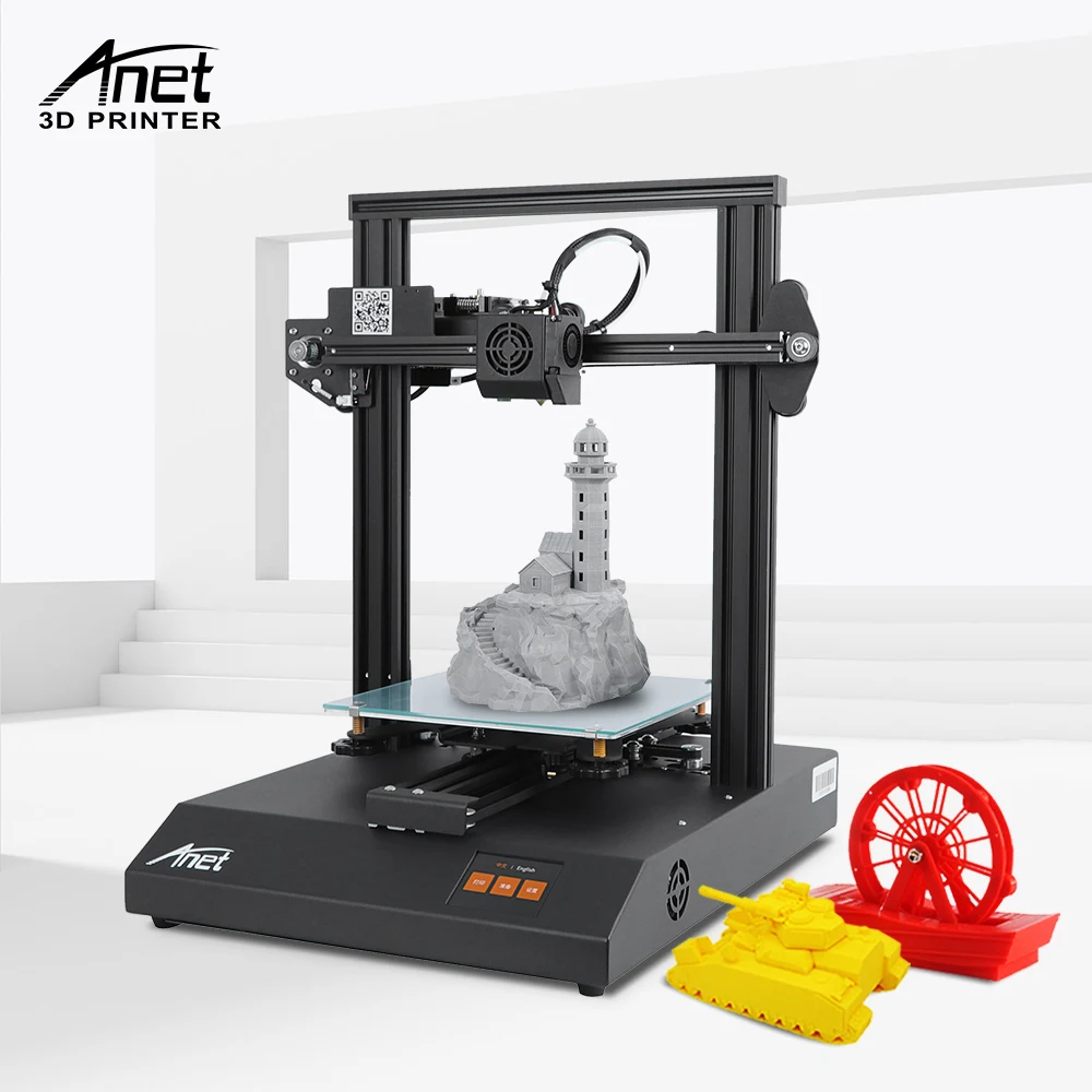 3D принтер Anet ET4 Pro бесшумный с шаговым драйвером TMC2208 металлической рамой размер