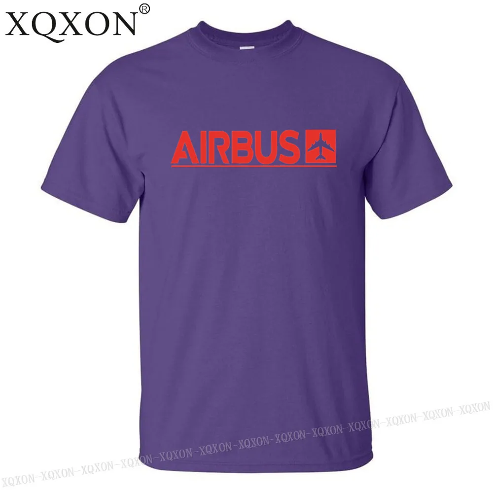 Purple XQXON-, новые Забавные футболки, летние мужские хлопковые футболки, мужские футболки с принтом Airbus, K712 - Цвет: Purple