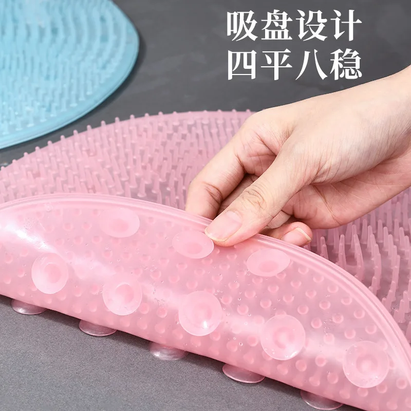 

Back Rubbing Bath Mat Bathing and Massaging Soles of Feet Exfoliating Lazy Foot Washing Bathroom Silicone Non-slip Mat
