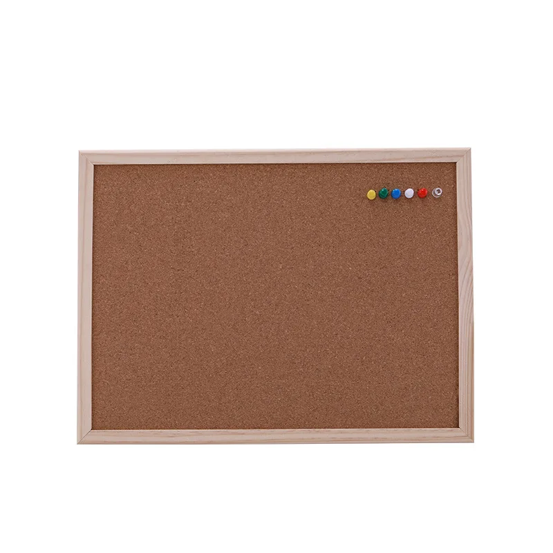 Cork Board Convenience Note Pin Message Notice Board Wooden Frame Hide Pin Holes Office School DIY Memo Message Board Accessorie