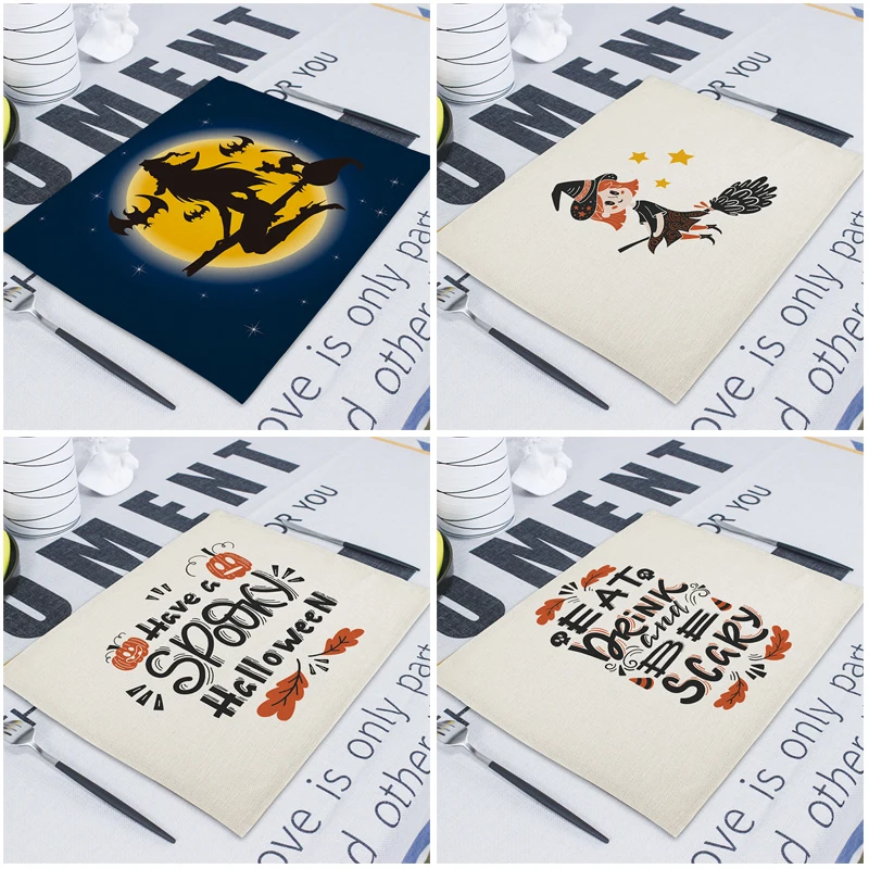 Салфетки с изображением тыквы Льняные декоративные бумажные салфетки страшный