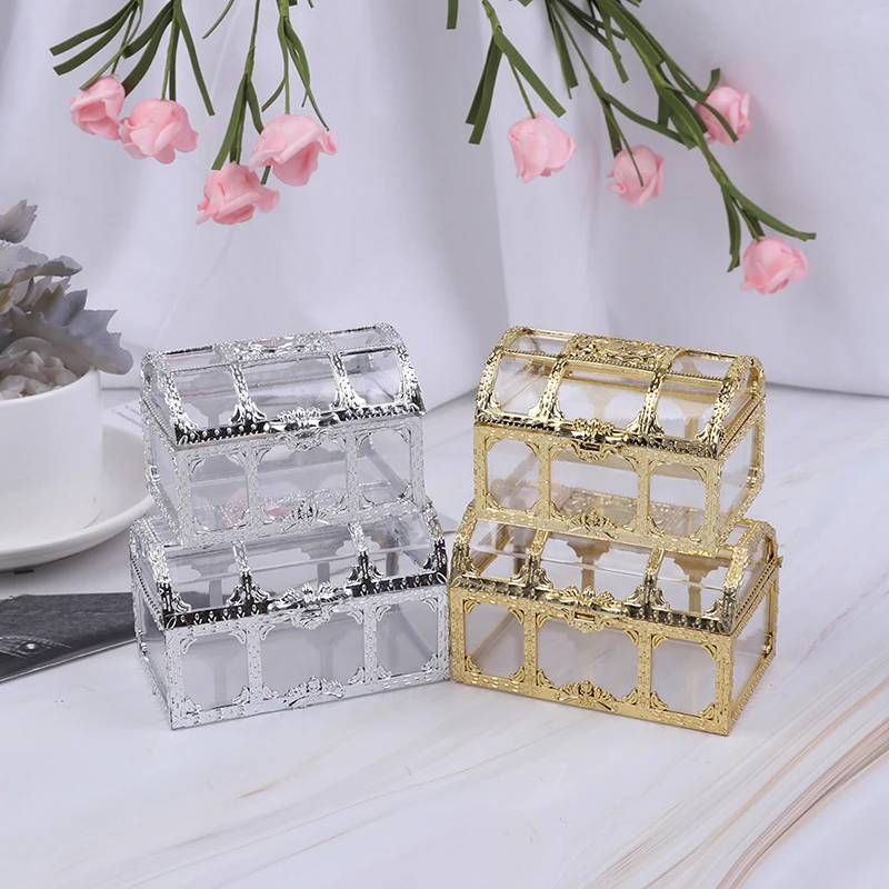

Silver，gold transparent candy box sweet candy cookies gift box storage box treasure box