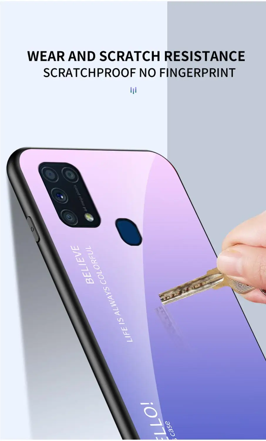 Чехол Tigenkey для Samsung Galaxy M31 чехол из закаленного стекла с градиентом | Мобильные