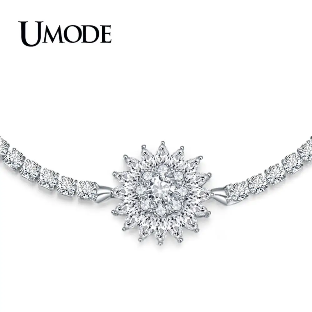 UMODE 2019 новые модные роскошные с большим цветком цирконием регулируемые браслеты
